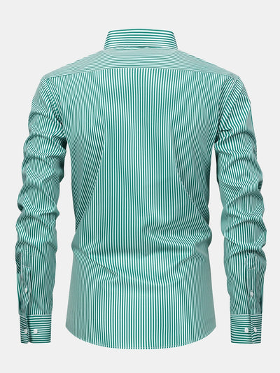 hola STRIPED LONG SLEEVE BUTTON-DOWN SHIRT