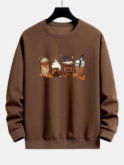 Blas® | Halloween Coffee Print Relax Fit Sweatshirt