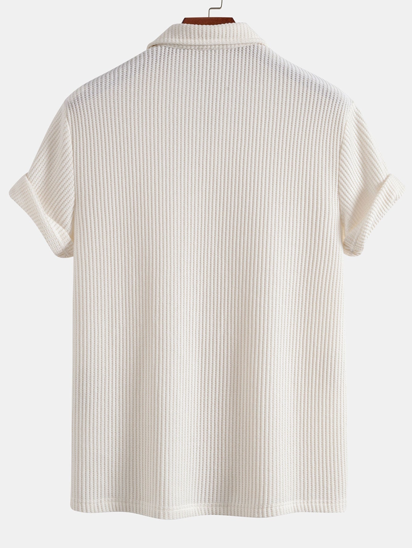 Javier® | Short Sleeved Waffle V-Neck Polo & Drawstring Knitted Waffle Shorts