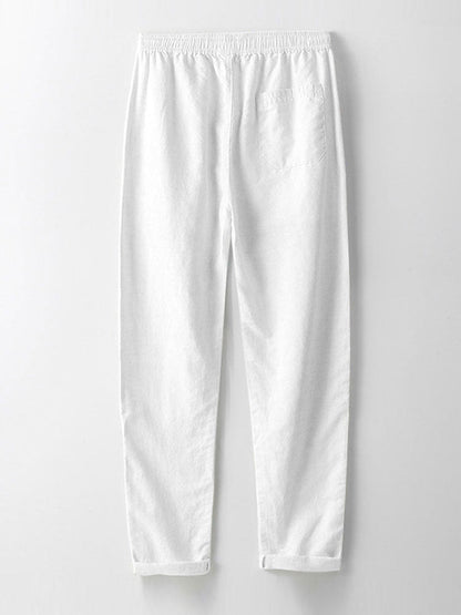 Aegidius® | Linen Look Short Sleeve Basic Shirts & Straight Leg Linen Pants