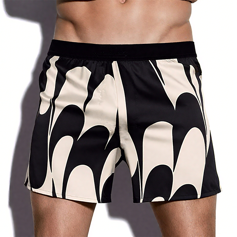 Claudio | Men'S Spring And Summer Fashion Casual Elastic Waist Cotton Blended Printed Shorts