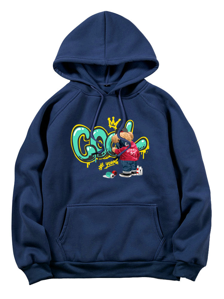Frank | Graffiti Bear Print Hoodie