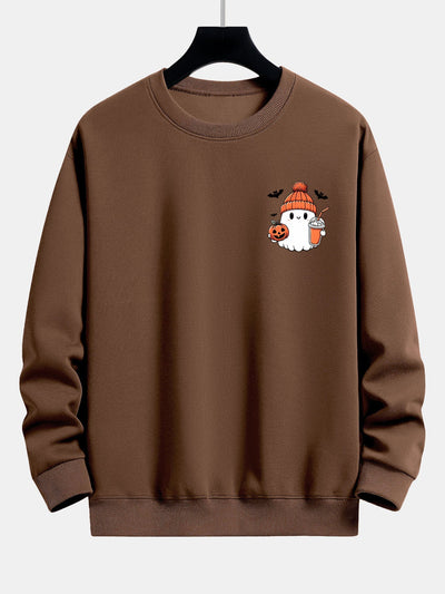 Braulio® | Halloween Ghost Pumpkin Print Relax Fit Sweatshirt