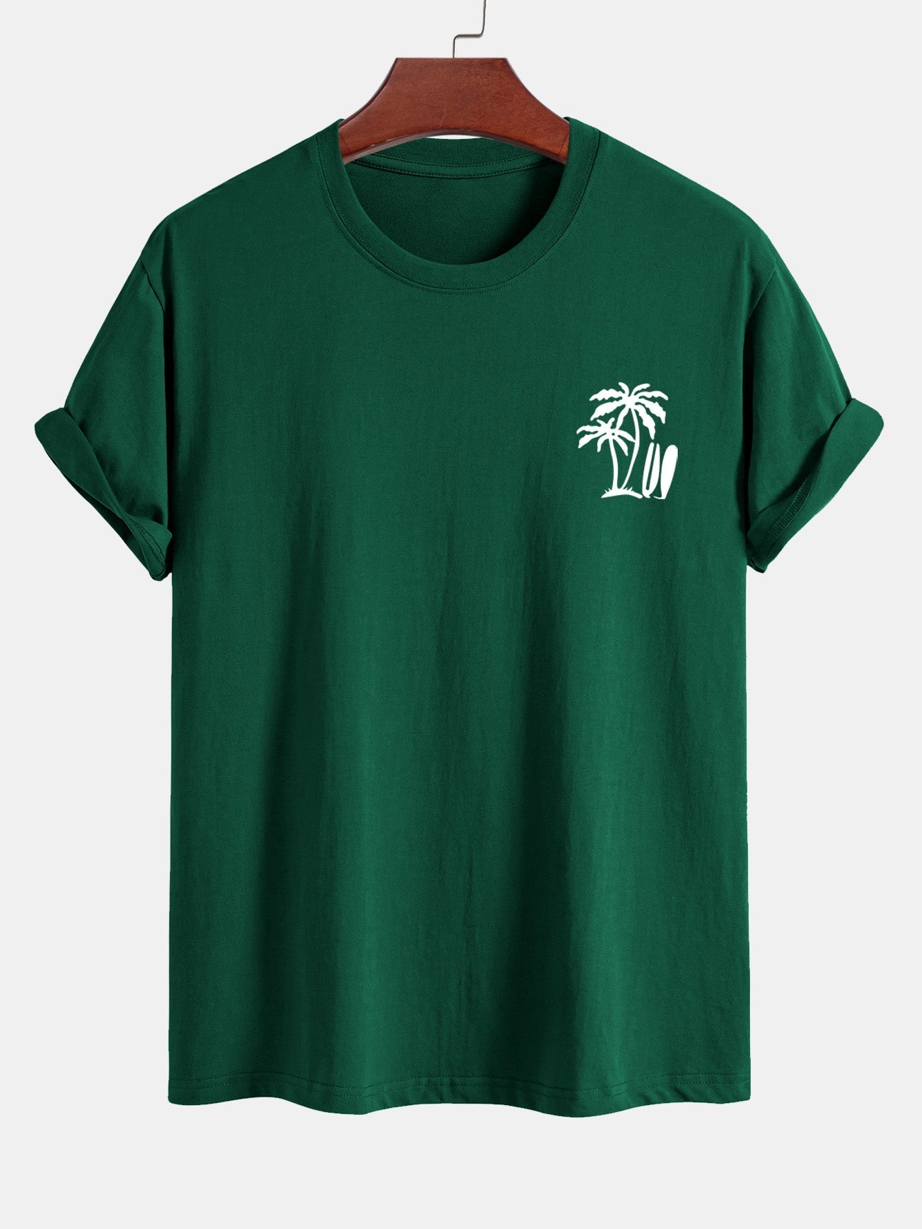 Darío® | Palm Tree Surfboard Print Cotton T-Shirt