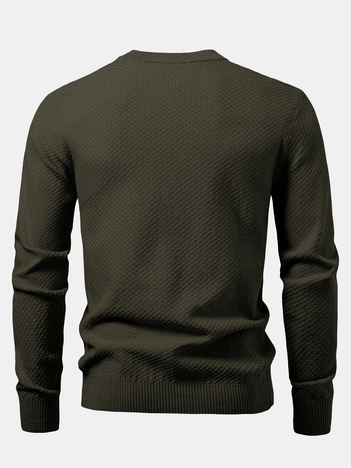 Anselmo® | Checkerboard Textured Crew Neck Sweater