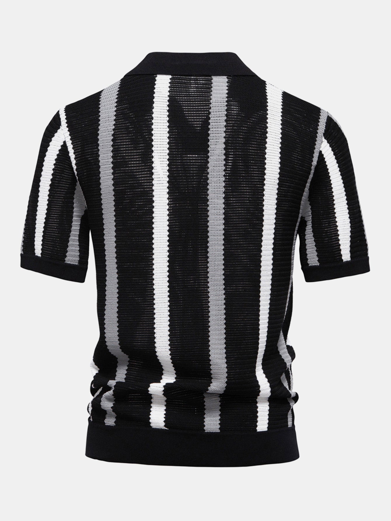 Byron® | Stripe Knit V Neck Polo Shirt