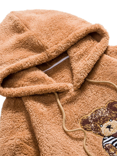 Christian | Bear Embroidered Patch Teddy Hoodie