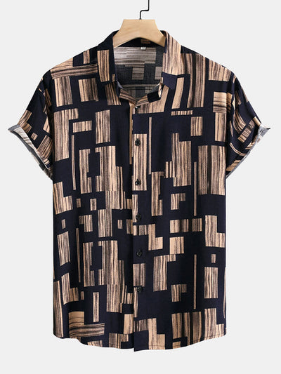 José® | Color Block Print Button Up Shirt