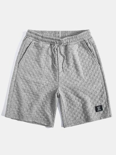 Carl® | Checkerboard Jacquard Arc Hem Hooded T-Shirt & Checkerboard Jacquard Shorts