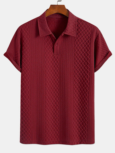 Edgardo® | Geometric Diamond Jacquard Polo & Shorts