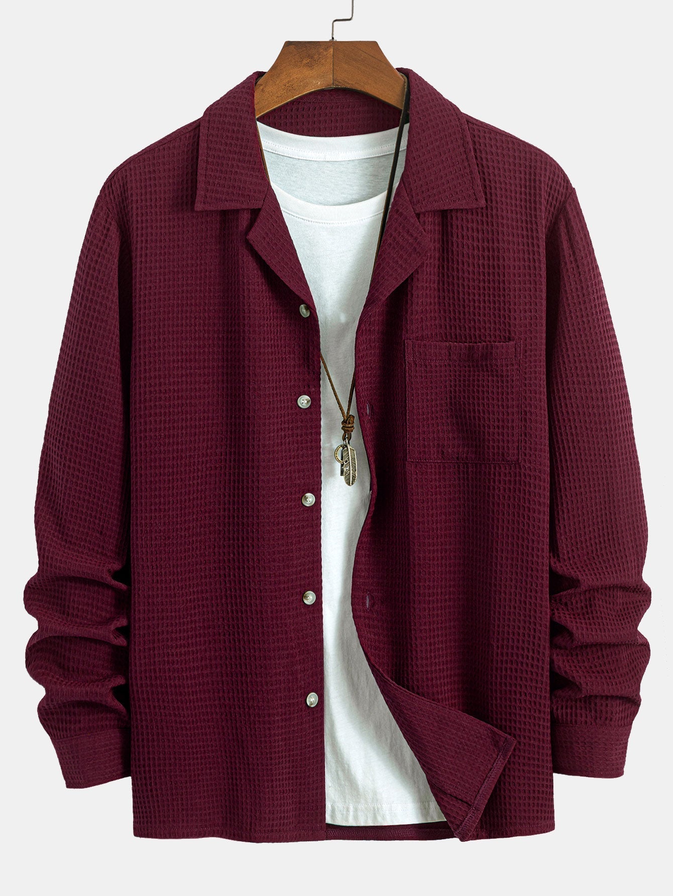 Alcidas® | Long Sleeve Waffle Cuban Collar Shirt