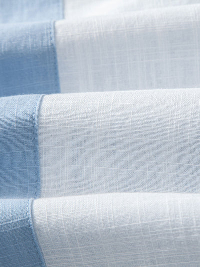 Jordán® | Linen Look Patchwork Bowling Shirt & Straight Leg Linen Pants