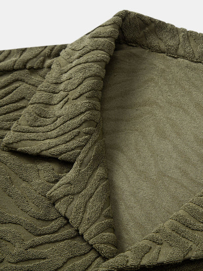 Alfread® | Animal Texture Terry Cuban Shirt & Straight Leg Linen Pants
