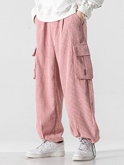 Laudelino® | Relaxed Fit Drawcord Hem Corduroy Cargo Pants