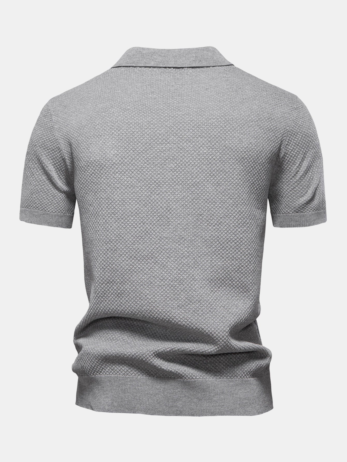 Lincoln | Pineapple Texture Knit V Neck Polo