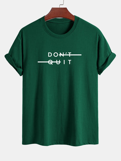 Nicodemo® | Don'T Quit Print Cotton T-Shirt
