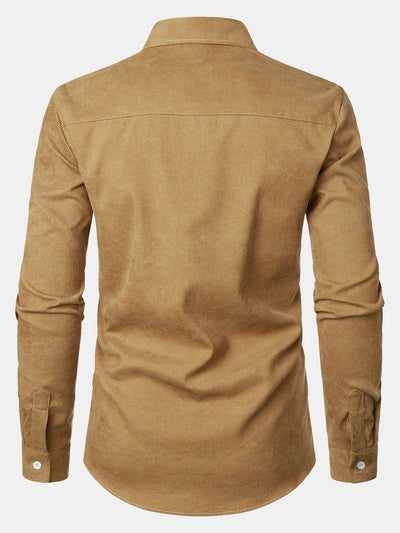 Felicio® | Corduroy Plaid Panel Button Up Shirt