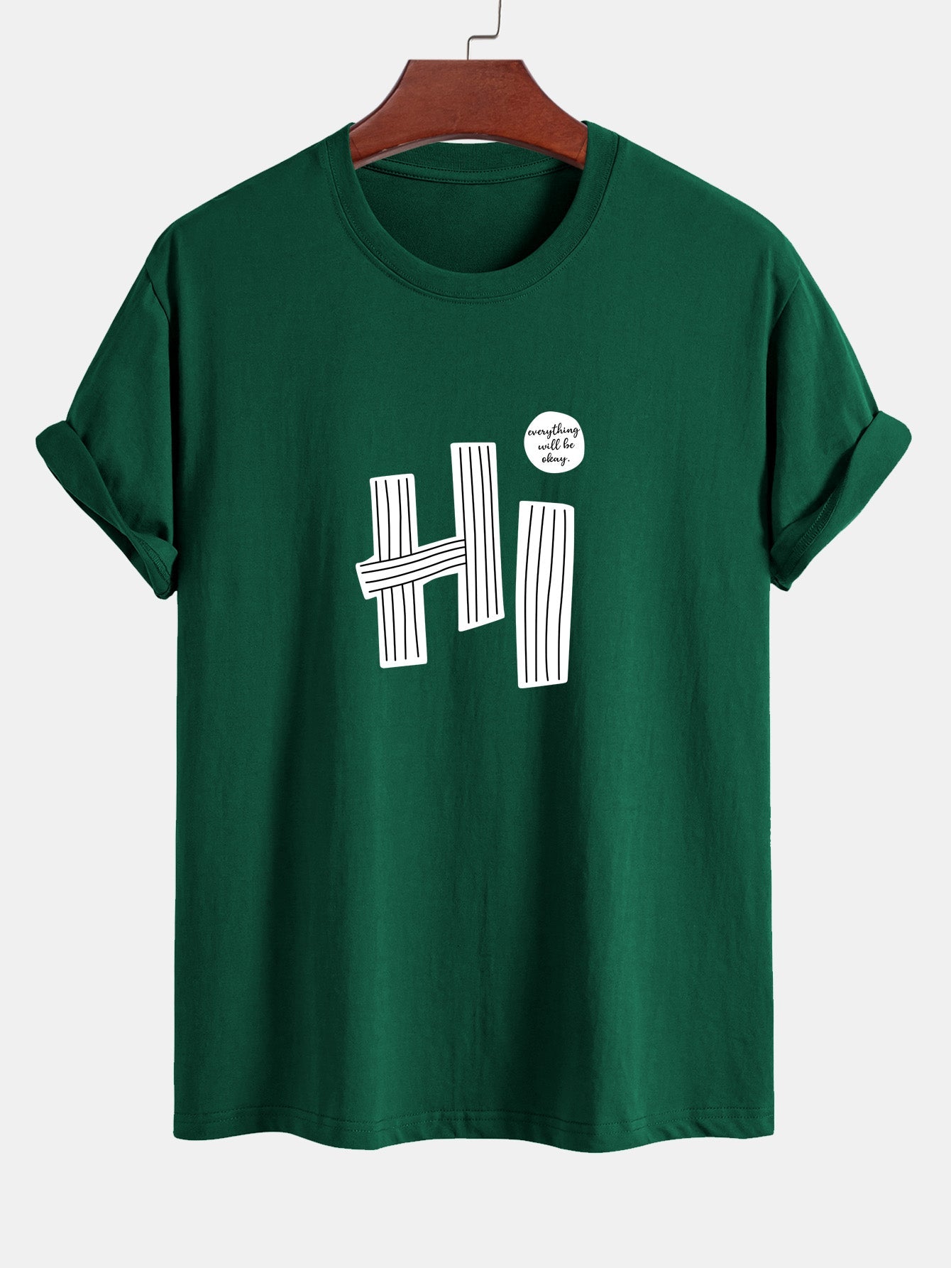 Mercurio® | Hi Slogan Lines Print Cotton T-Shirt