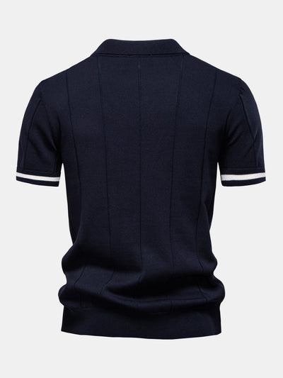 Grayson | Contrast Trim Zipper Knit Polo Shirt