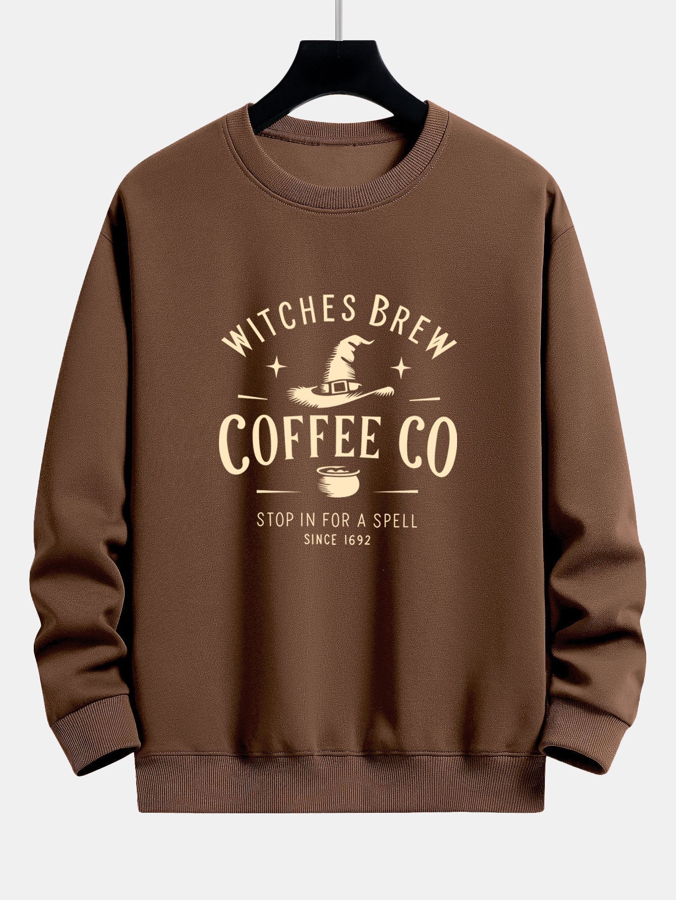 Bilal® | Witches Brew Coffee Halloween Print Relax Fit Sweatshirt