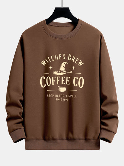 Bilal® | Witches Brew Coffee Halloween Print Relax Fit Sweatshirt
