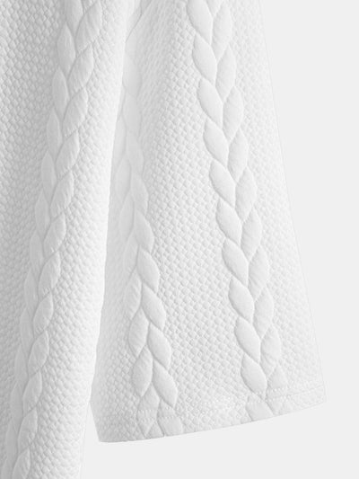 Cyrus® | Relax Fit Mid-Length Sleeve Twist Jacquard T-Shirt & Shorts