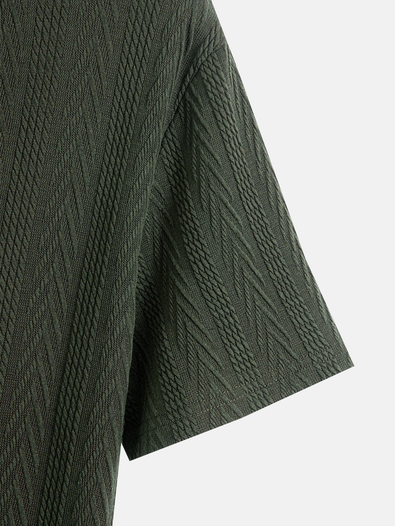 Maximiliano® | Short Sleeve Jacquard Half Open Collar T-Shirt