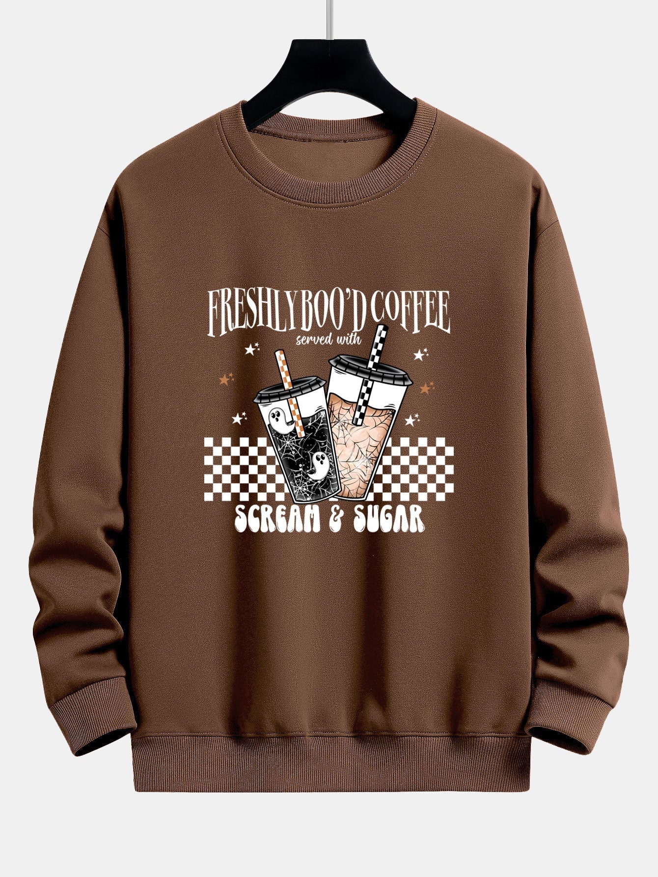 Bertrán® | Freshly Boo¡¯d Coffee Halloween Print Relax Fit Sweatshirt