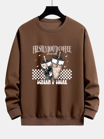Bertrán® | Freshly Boo¡¯d Coffee Halloween Print Relax Fit Sweatshirt