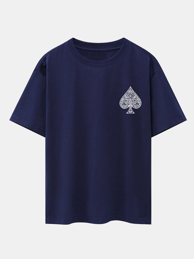 Conrado® | Ace Of Spades Print Drop Shoulder Oversize T-Shirt
