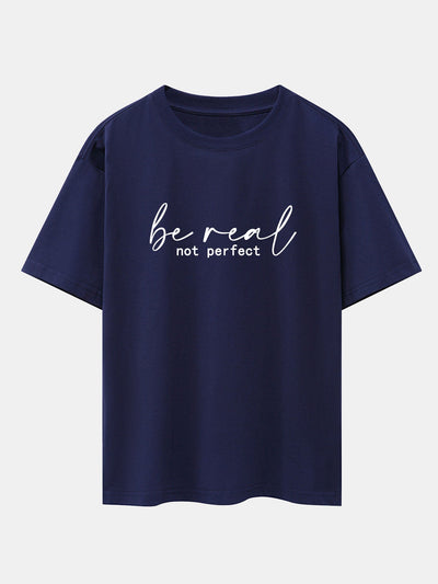 Alexei® | Be Real Not Perfect Print Drop Shoulder Oversize T-Shirt