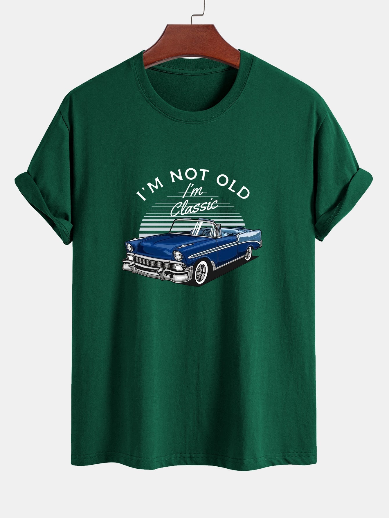Mencio® | Car Slogan Print Cotton T-Shirt