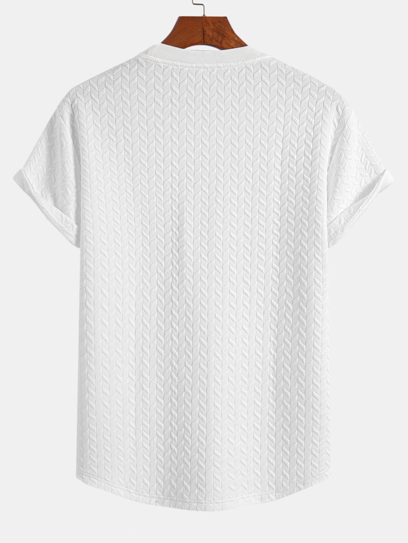 Esteban® | Jacquard Textured Arc Hem T-Shirt