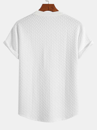 Esteban® | Jacquard Textured Arc Hem T-Shirt