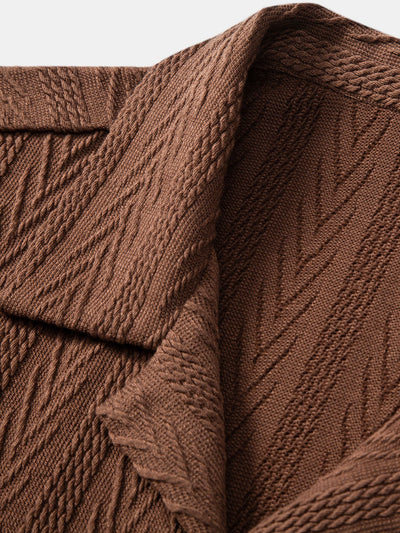 Gerard® | Texture Jacquard Cuban Shirt & Wrinkle Textured Straight Leg Pants