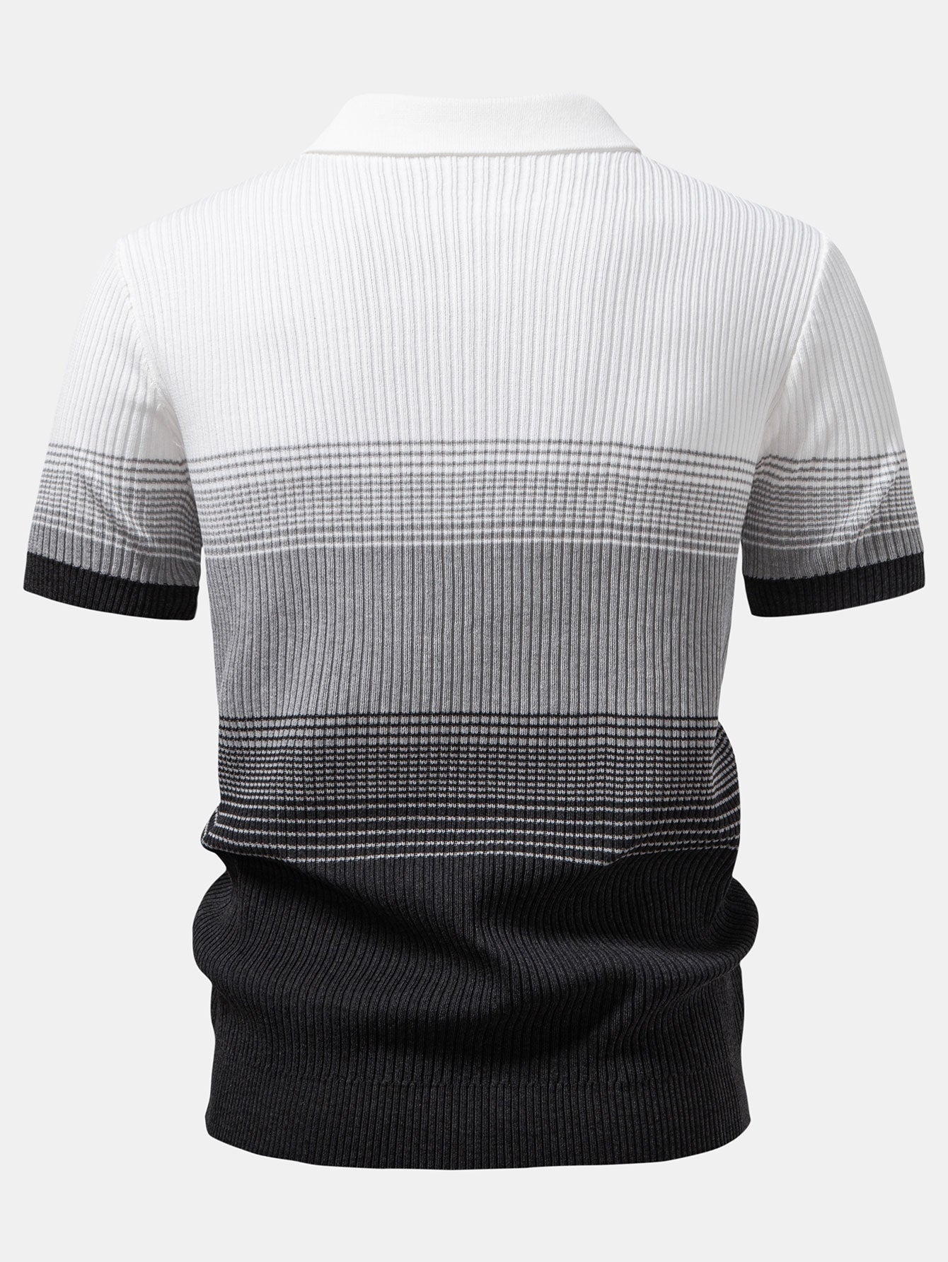 Samuel | Striped Gradient Knitted Polo Shirt