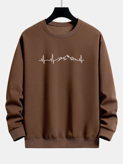 Jarek® | Heartbeat Mountain Print Relax Fit Sweatshirt
