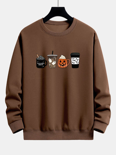 Casimiro® | Halloween Coffee Print Relax Fit Sweatshirt