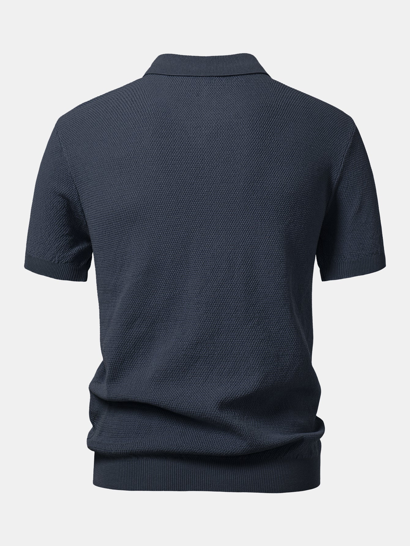Julian | Textured Zip Up Knit Polo Shirt