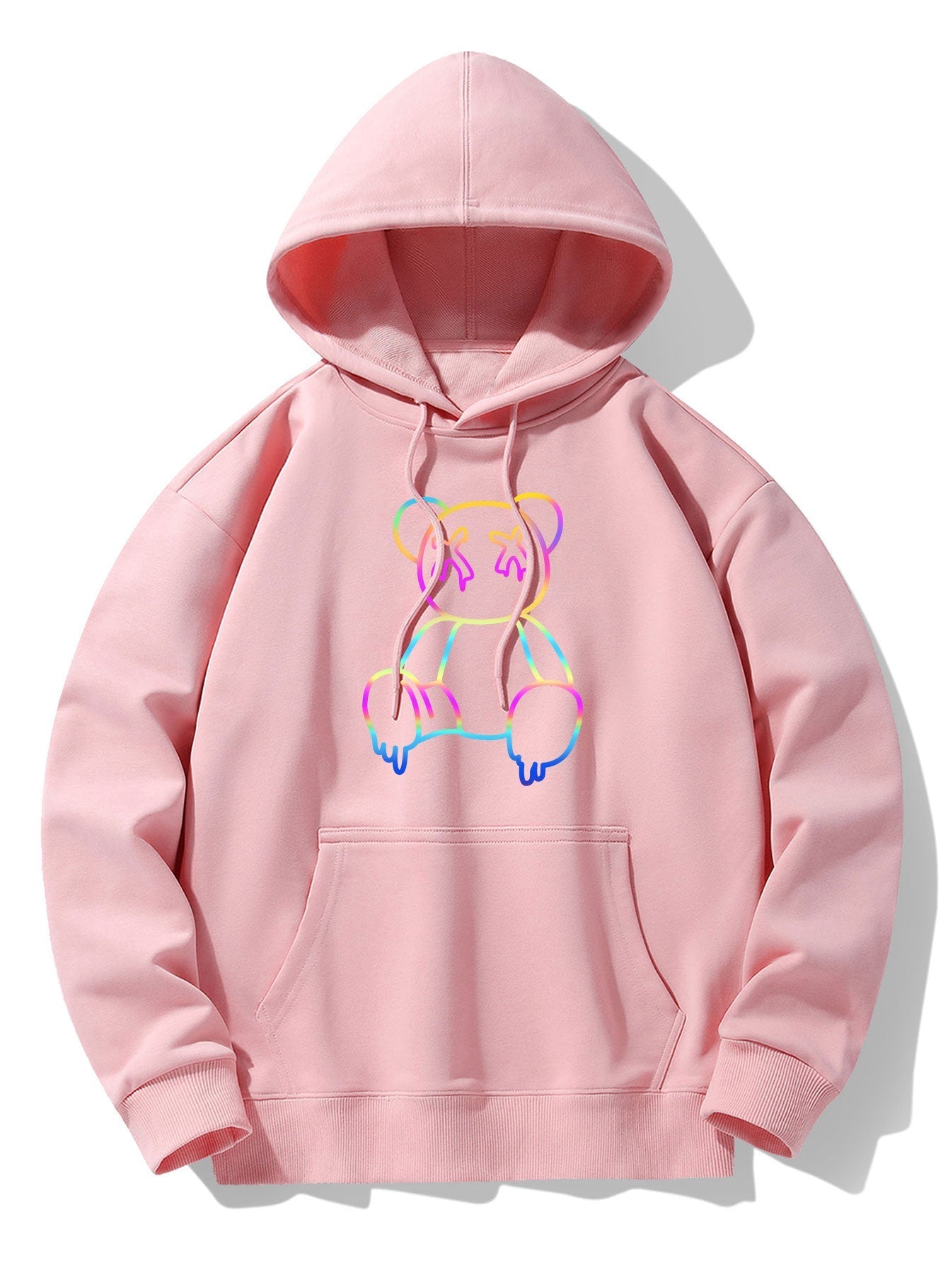Xavier | Gradient Dissolving Bear Print Drop Shoulder Relaxed Hoodie
