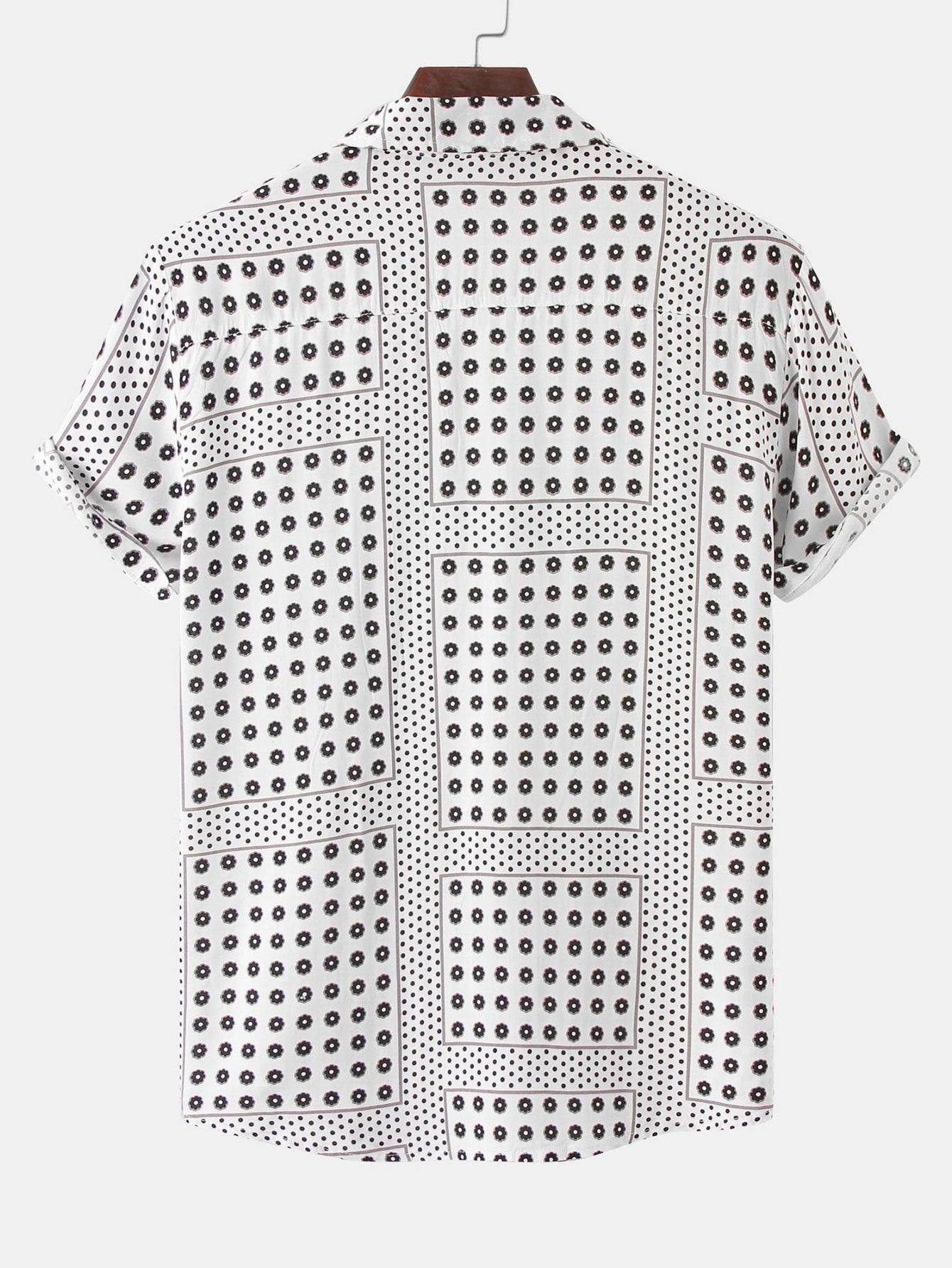 Arsen® | Polka Dot Floral Print Button Up Shirt