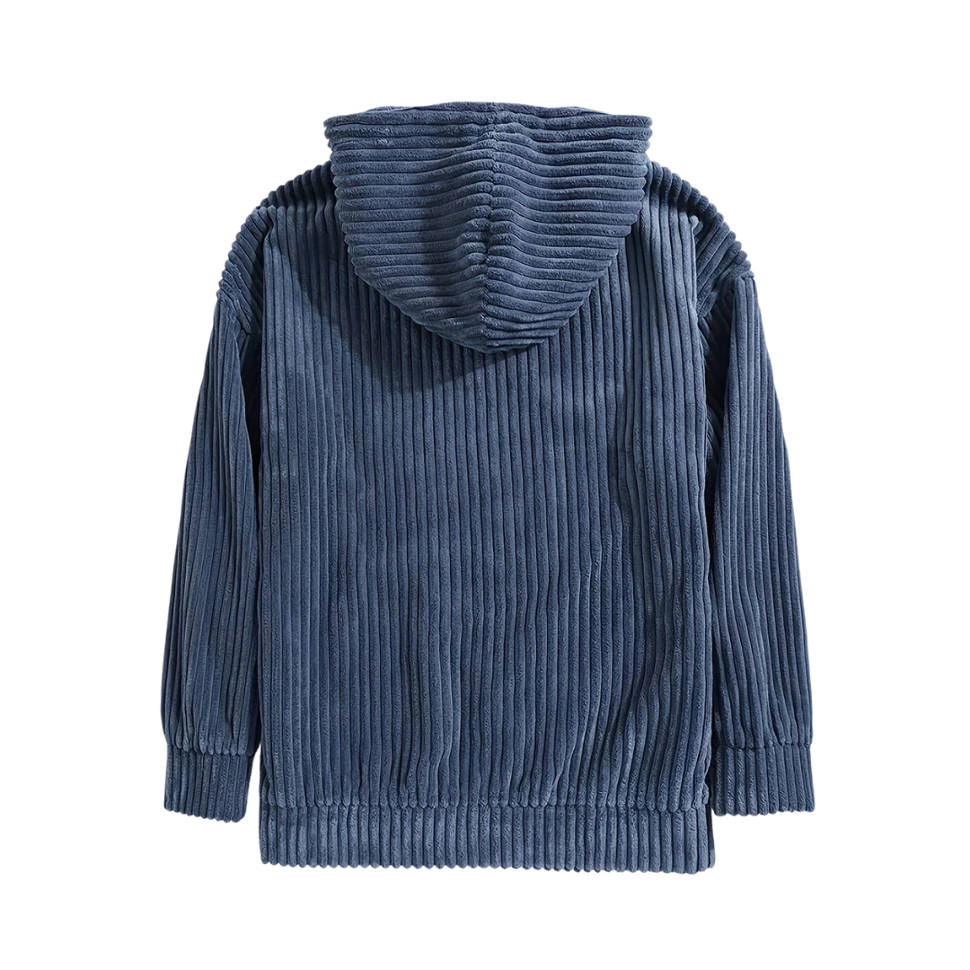 Dionel | Men's structured corduroy hoodie with kangaroo pocket
