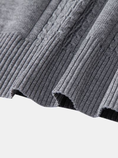 Elijah | Twist Jacquard Knitted Zipper Polo Shirt