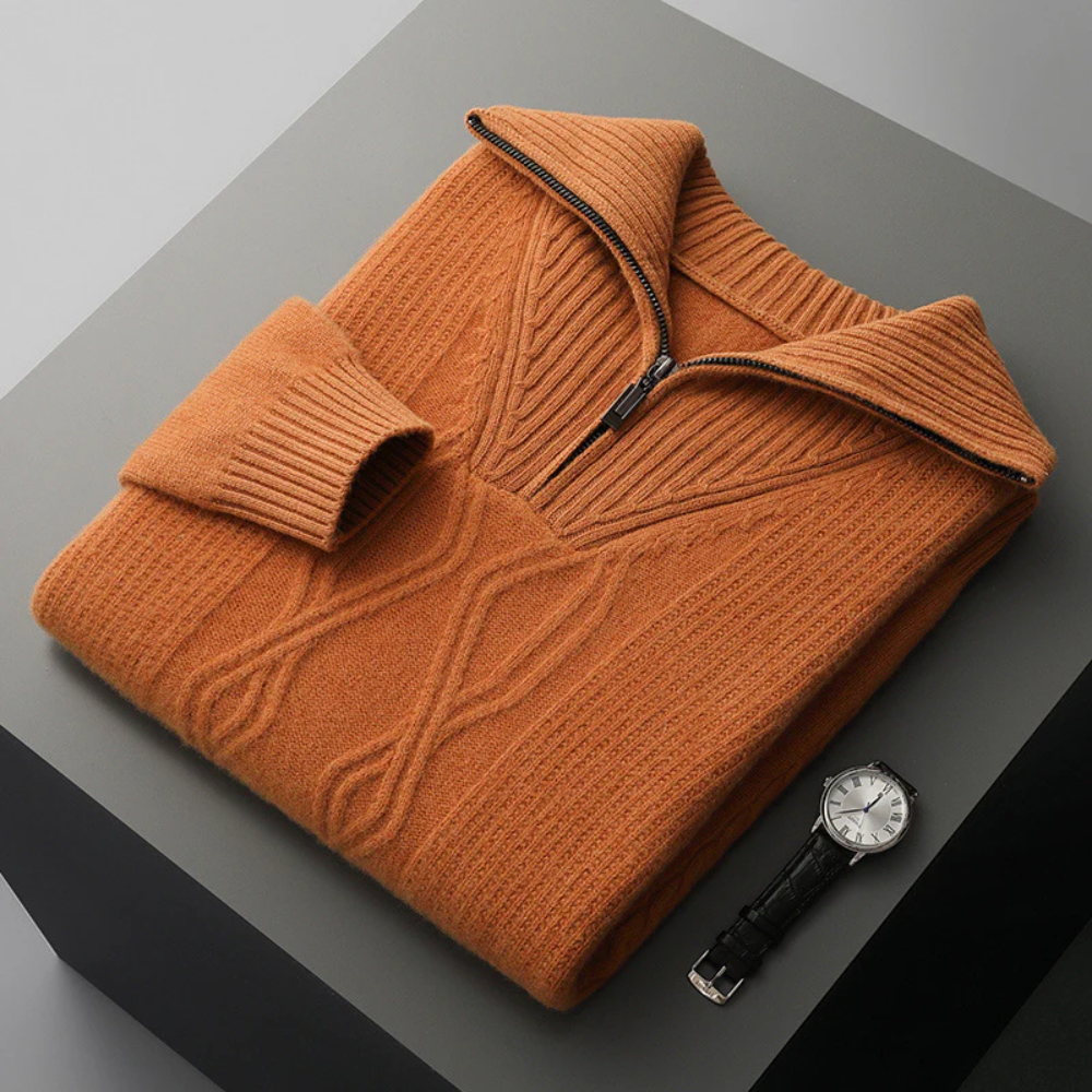Quinn | Taranto Merino Wool Zip Sweater