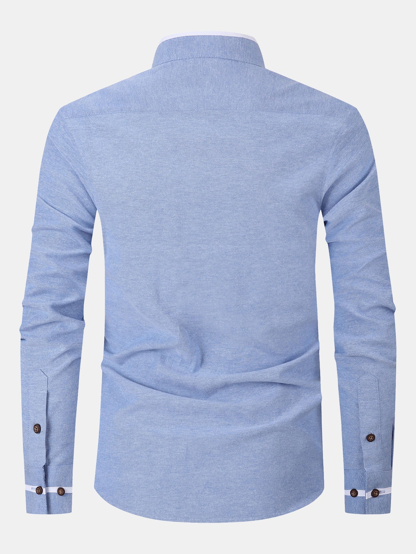 Gabino® | Long Sleeve Contrast Stand Collar Oxford Shirt