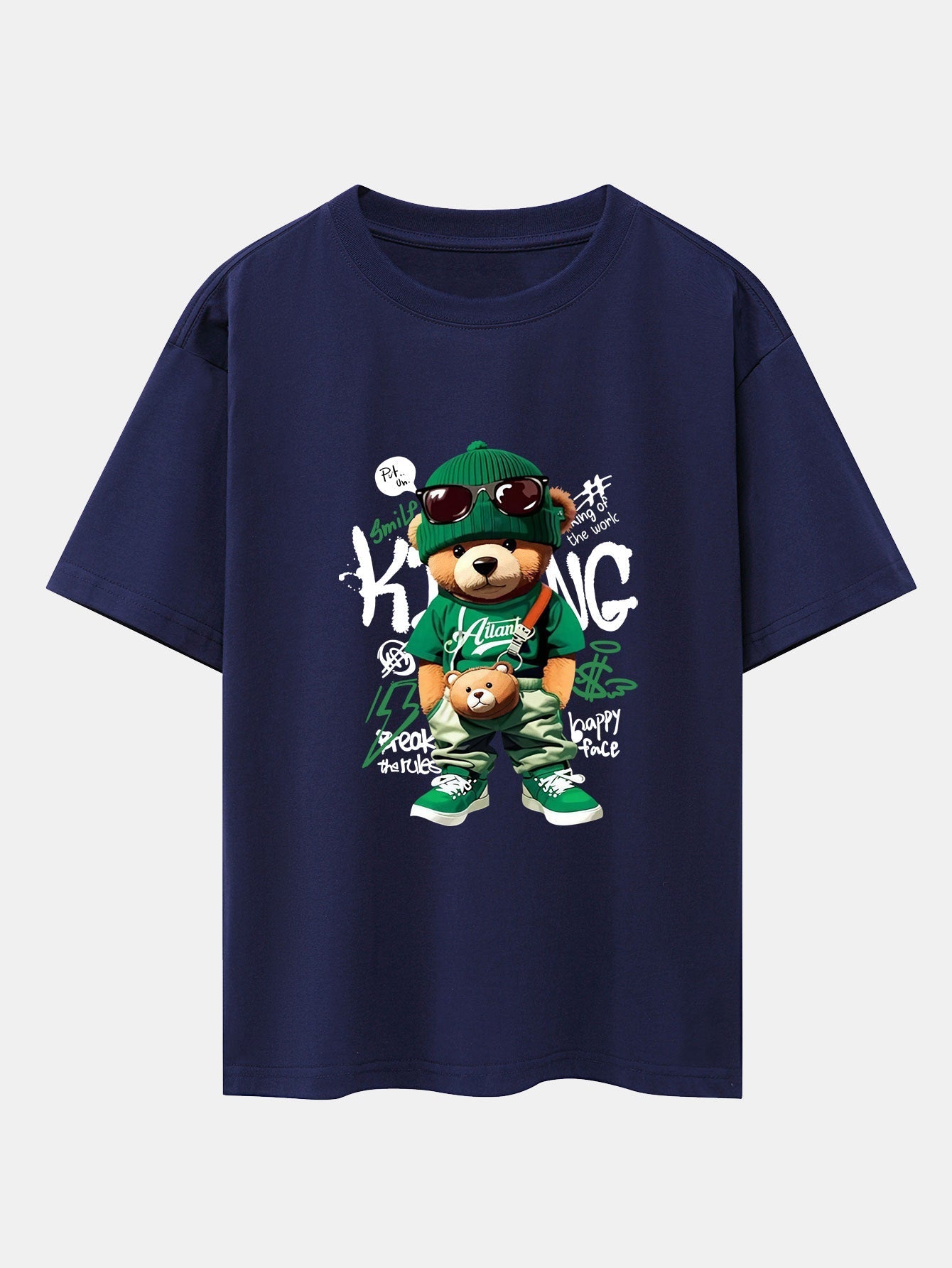 Micaías® | Graffiti Bear Print Drop Shoulder Oversize T-Shirt