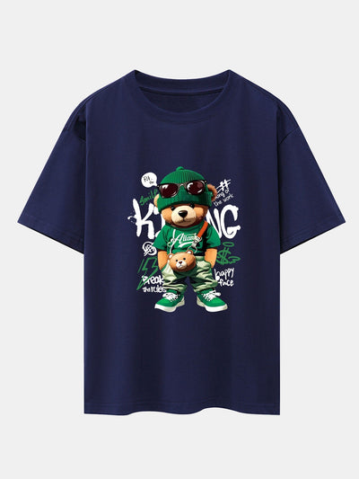 Micaías® | Graffiti Bear Print Drop Shoulder Oversize T-Shirt