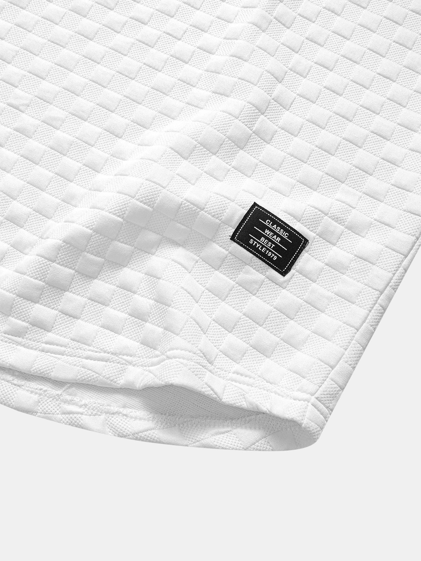 Jesús® | Checkerboard Jacquard Arc Hem T-Shirt & Checkerboard Jacquard Shorts