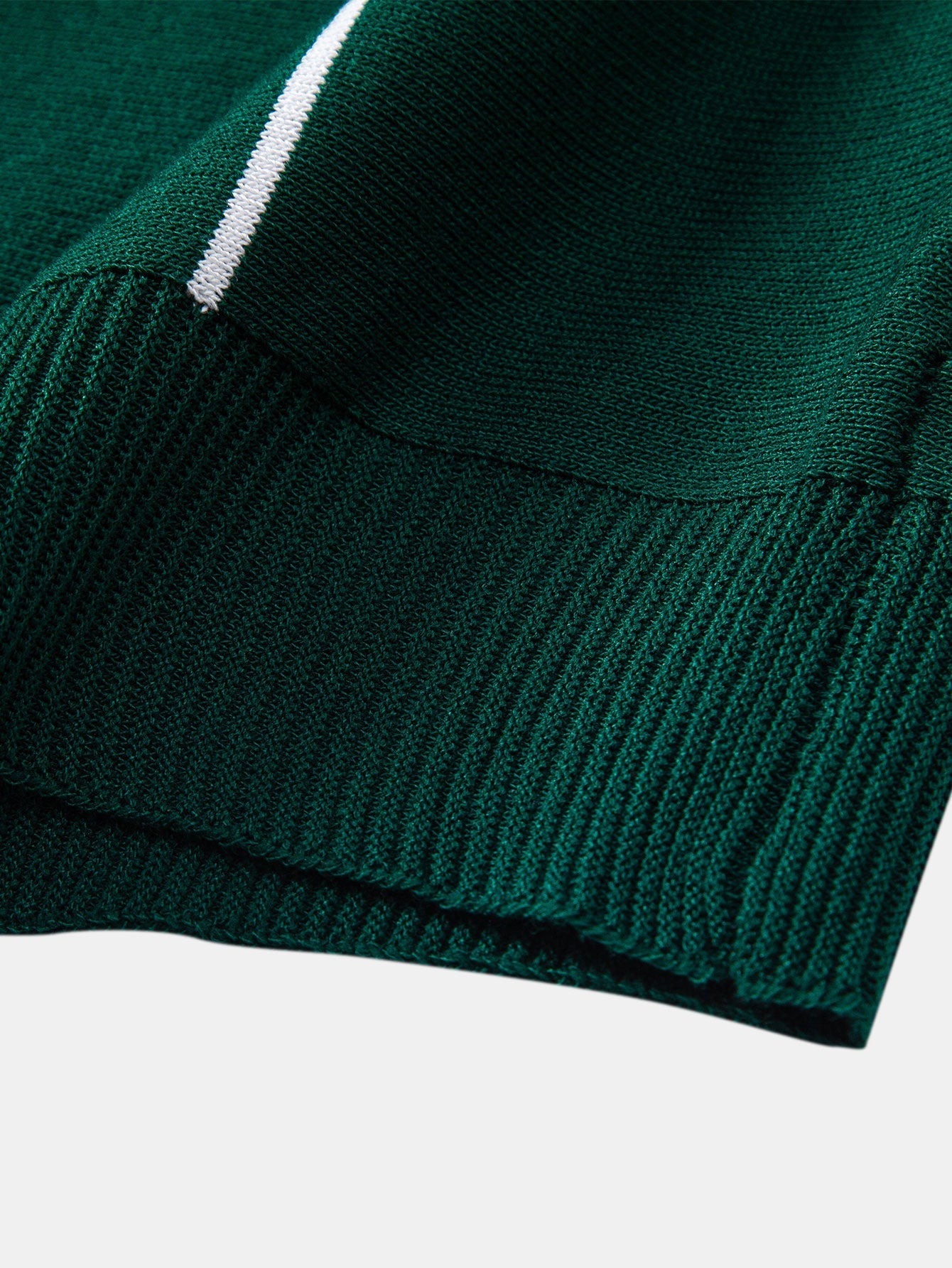 David | Stripe Zip Up Knitted Polo Shirt
