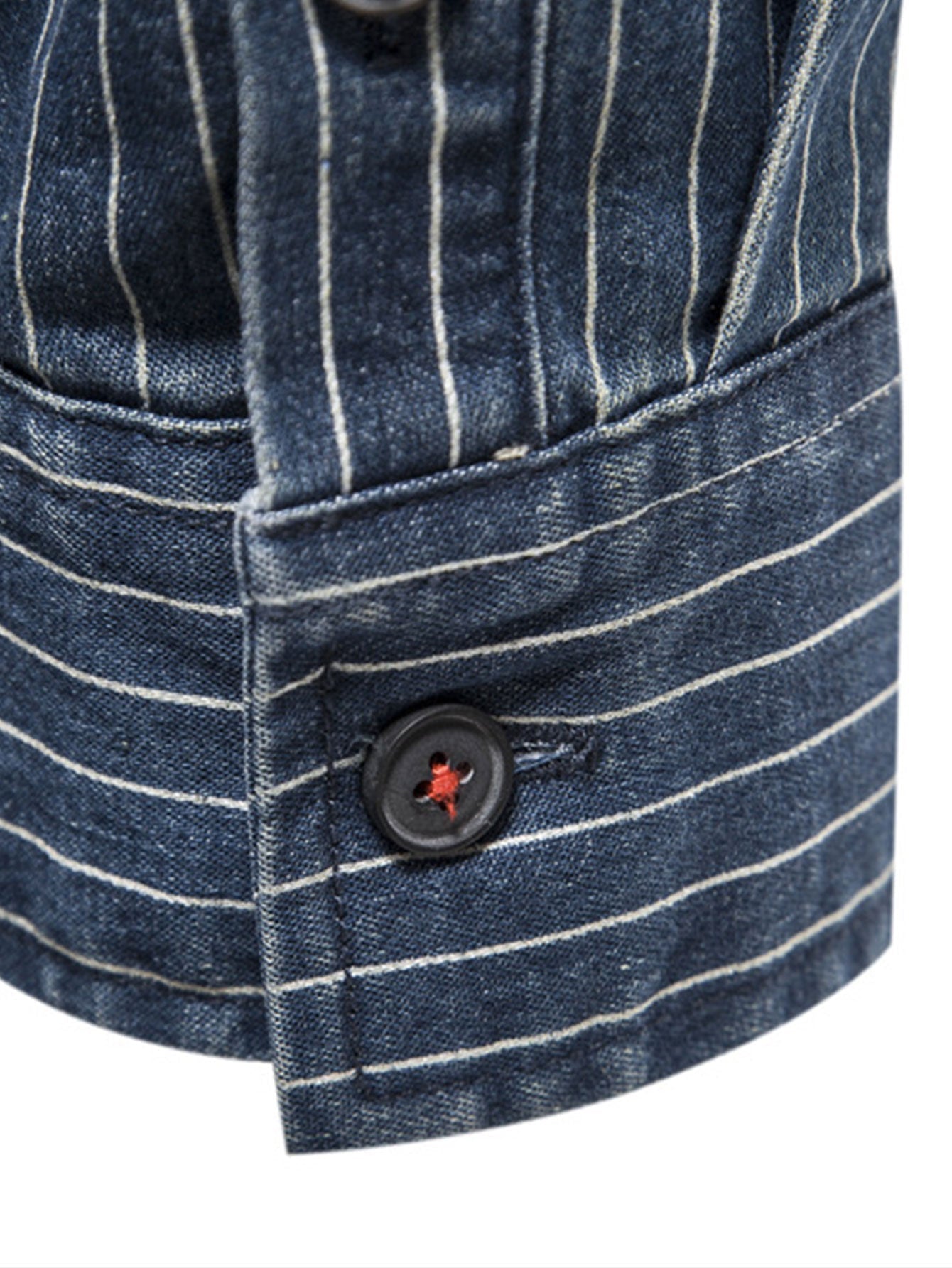 Desiderio® | Stripe Washed Denim Shirt With Pockets